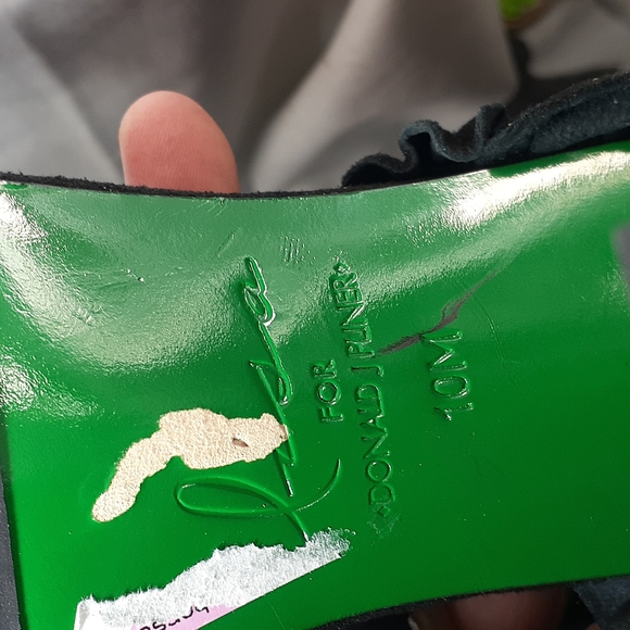 Donald J pliner black suede leather mule heels size 10 - Picture 11 of 11